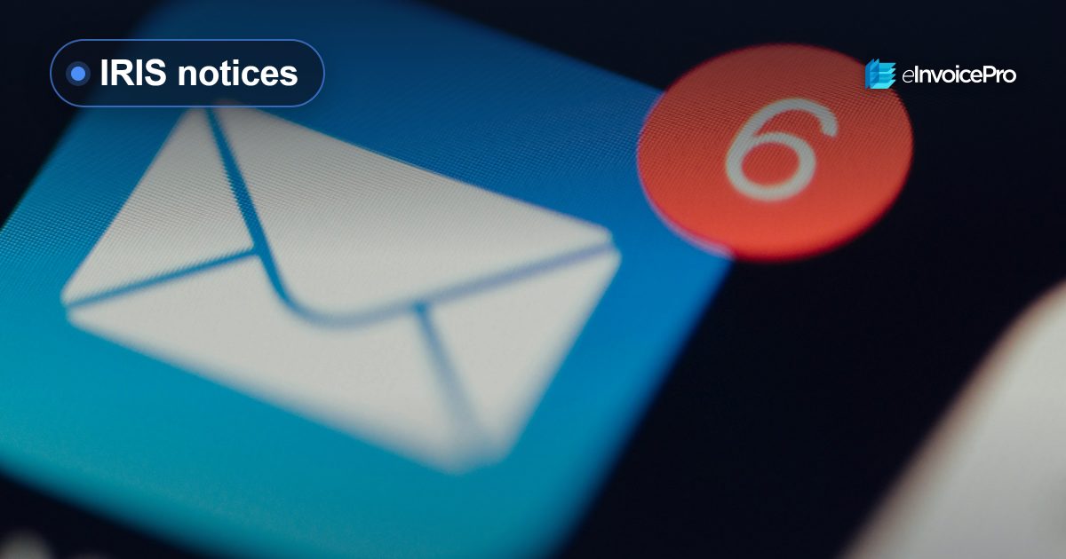 A mail icon with a notification badge