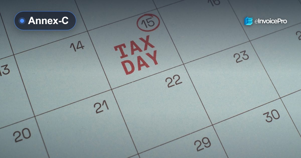 A calendar with the 15th circled and marked tax day