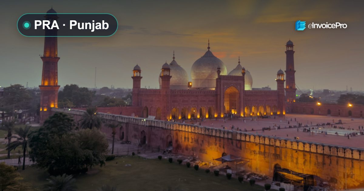Badshahi Mosque in Lahore at sunset