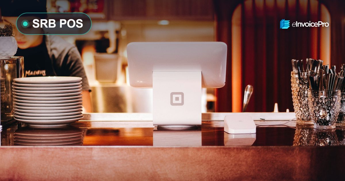 A restaurant counter with a point-of-sale till