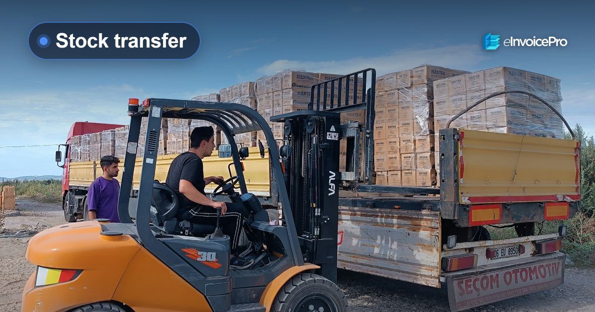 A forklift loading goods onto a truck